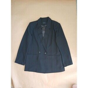 Alexander + David Women's Large Black Oversized Double Breast Blazer Minimalist